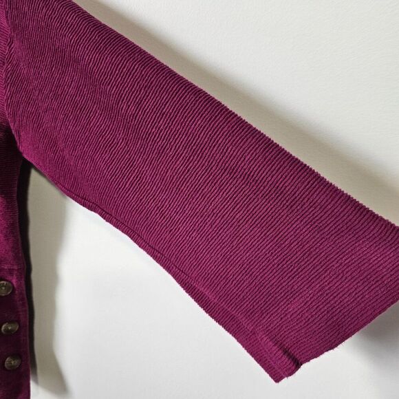 EUC ST JOHN'S BAY MAGENTA RIBBED CREW NECK BOXY PULLOVER SZ L - Picture 8 of 15